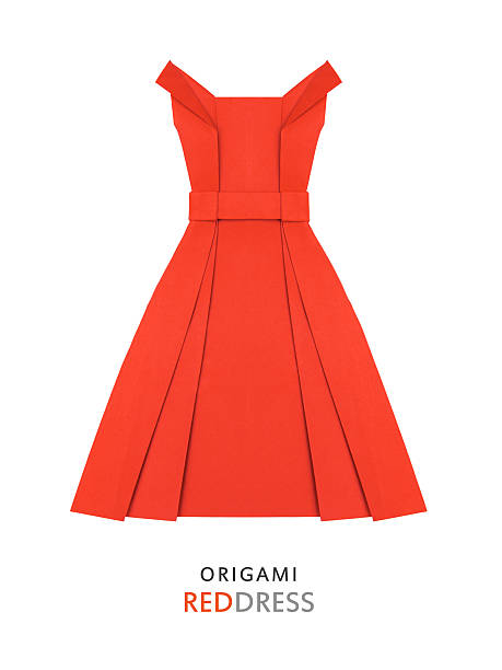 istock Origami paper red dress 520972608