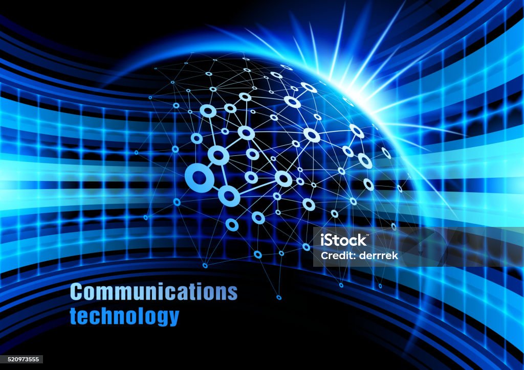Comms Tech Computer Background Communications Technology Stock Illustration - Download Image Now ...
