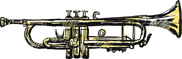 Vector illustration of Illustrated Trumpet