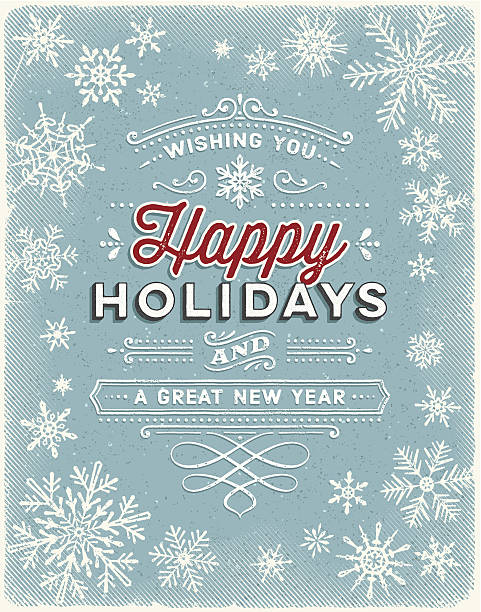 Vintage Holiday Background with Text Textured Holiday background.File is layered, global colors used.More like this linked below. snowflake holiday greeting card blue stock illustrations