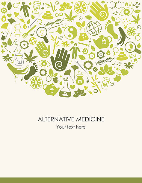 ilustraciones, imágenes clip art, dibujos animados e iconos de stock de medicina alternativa de fondo. - chakra ayurveda recovery herbal medicine