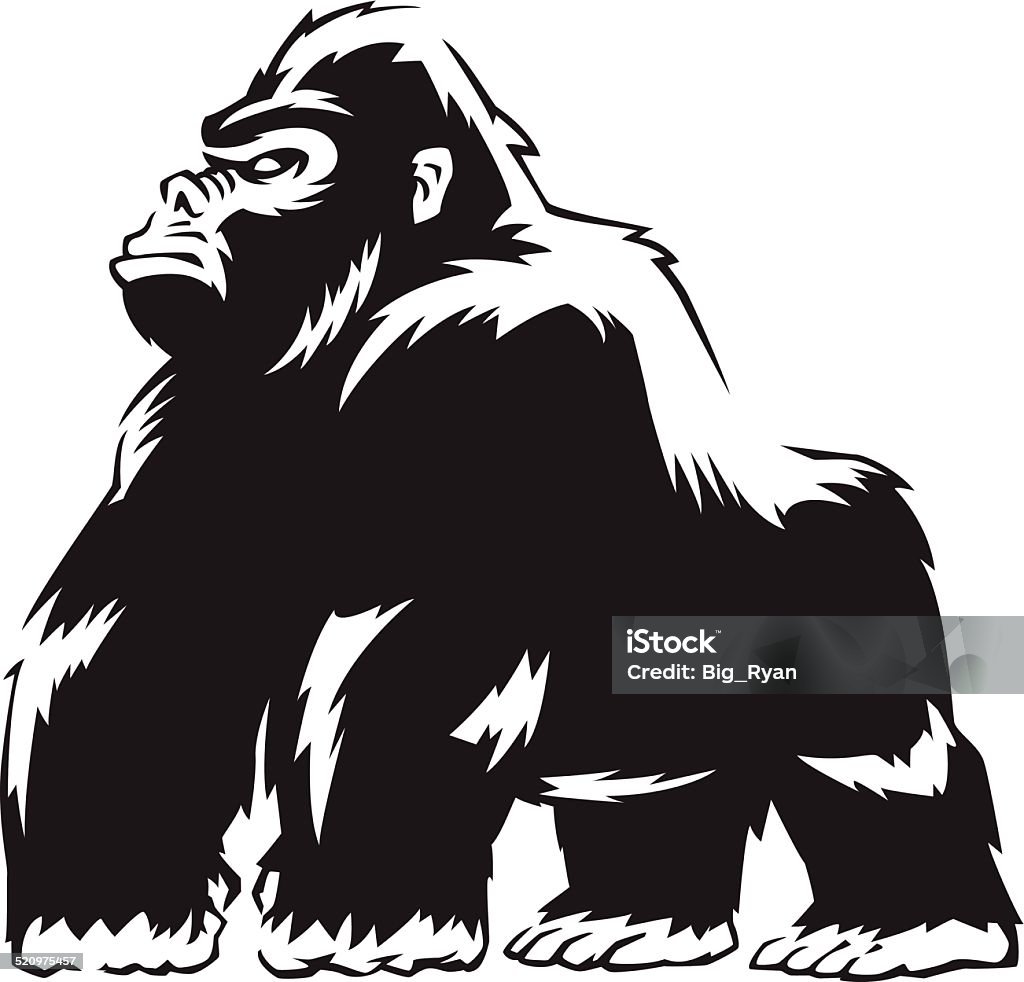 tough gorilla illustration of a tough gorilla Gorilla stock vector