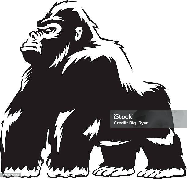 Tough Gorilla Stock Illustration - Download Image Now - Gorilla, Silverback Gorilla, Vector