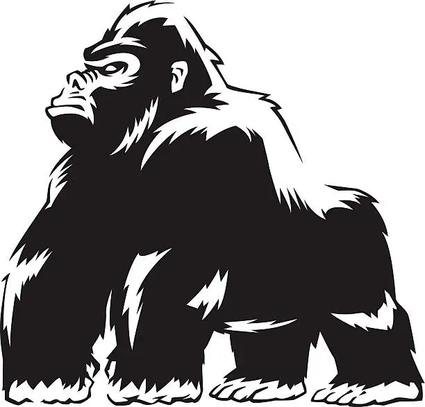Vector illustration of tough gorilla