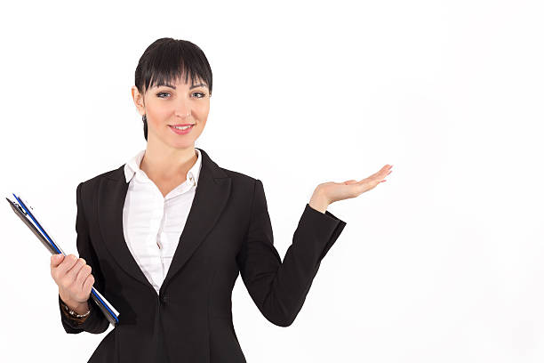 istock Businesswoman showing at work 520977084