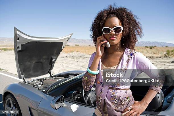 Broken Down On The Road Stock Photo - Download Image Now - Car, Tire Burnout, 20-24 Years