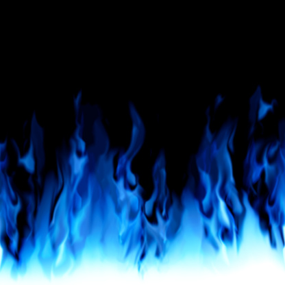 Blue fire on black background / digital generating image of group of fire design to convey sense of fire, energy, heat, or power.