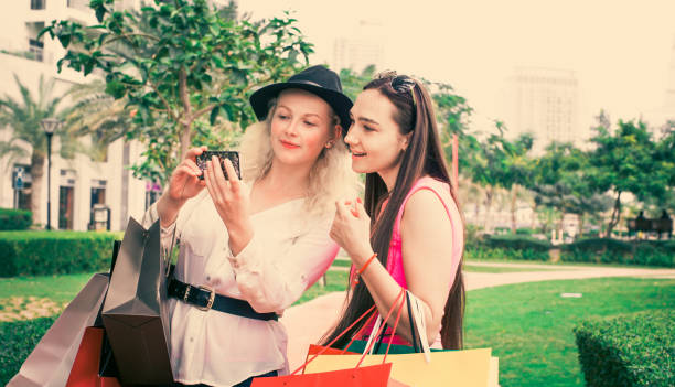 istock After a shopping day, some fun with smartphone 520979504
