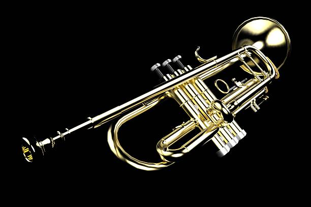 istock Trumpet Close-up Low key on Isolated 520980086