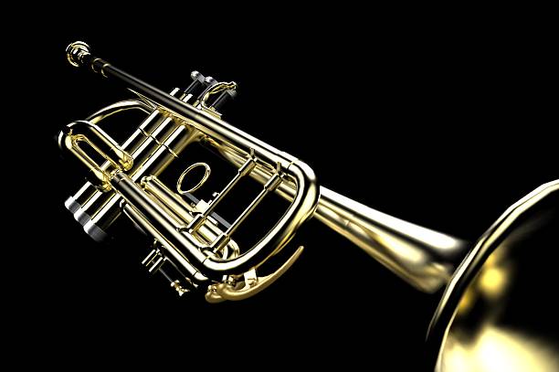 istock Trumpet Close-up Low key on Black Background Set 520980096
