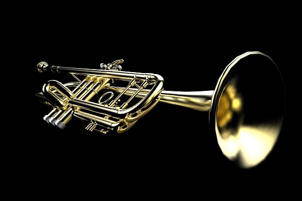 istock Trumpet Close-up Low key on Isolated On Black Set 520980110