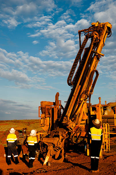 RC Drill Rig Drilling for Iron Ore the pilbara stock pictures, royalty-free photos & images