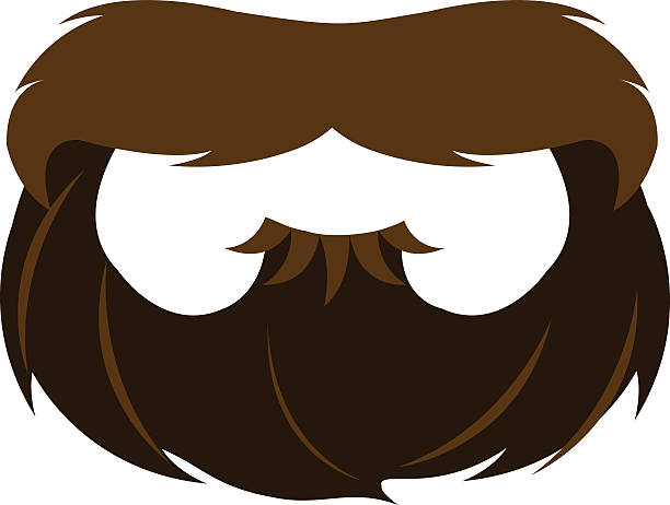 Beard And Mustache Mask In Cartoon Style Stock Illustration - Download  Image Now - Adult, Animal Whisker, Artificial - iStock
