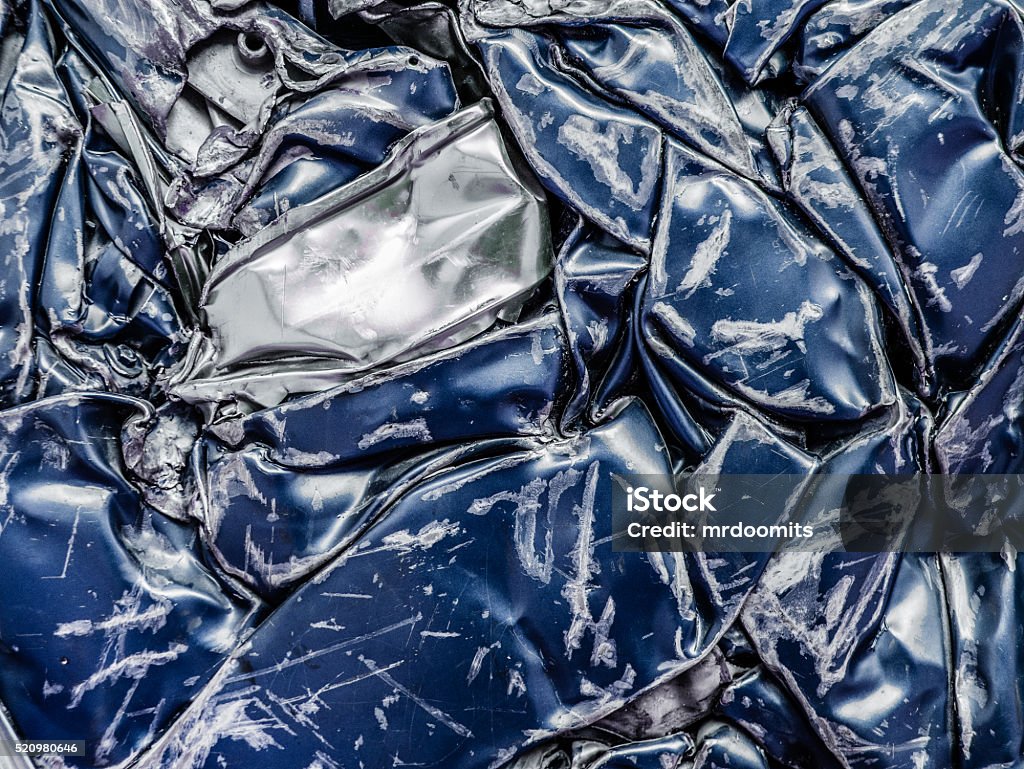 Background Of Crushed Blue Junkyard Car Abstract Background Texture Of Crushed Blue Steel Car Flattened In A Junkyard Car Stock Photo