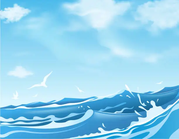 Vector illustration of ocean wave