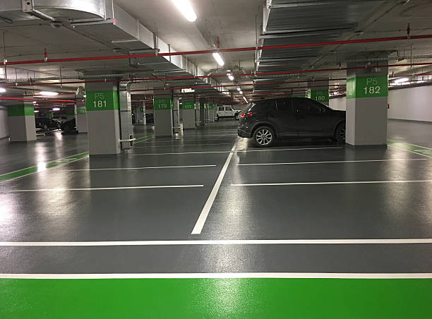 istock Underground parking and Fire sprinkler 520981720