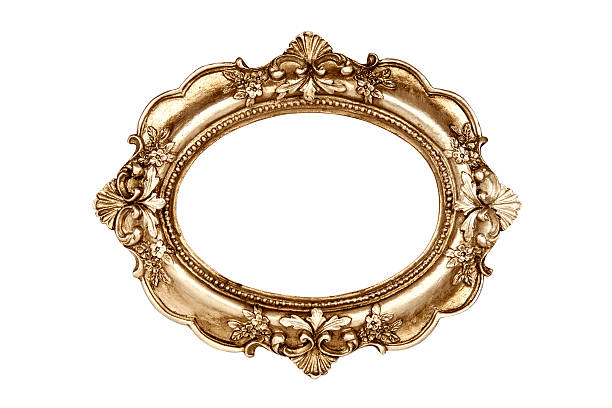 istock Gold picture frame isolated on white background 520983852