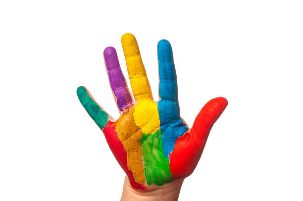 istock Child's hand painted watercolor on white background 520984328