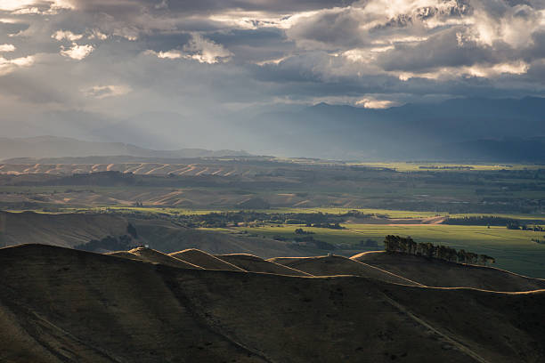 tramonto sul dolci colline - blenheim foto e immagini stock