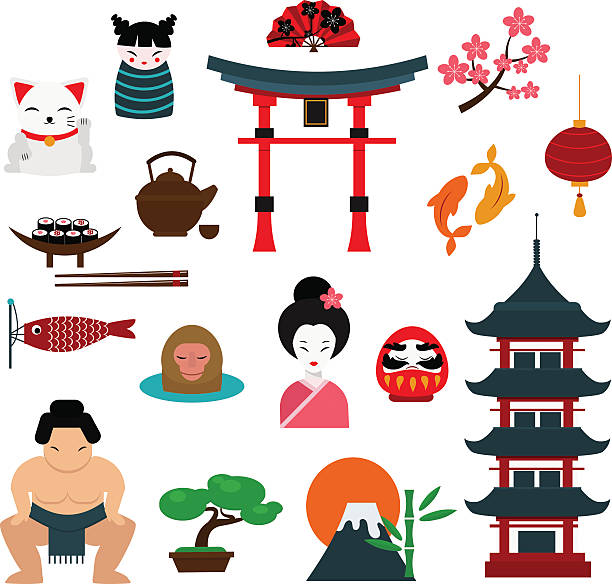 chinesische traditionelle kultur laternen und objekte vektor-illustration - all asian currencies stock-grafiken, -clipart, -cartoons und -symbole