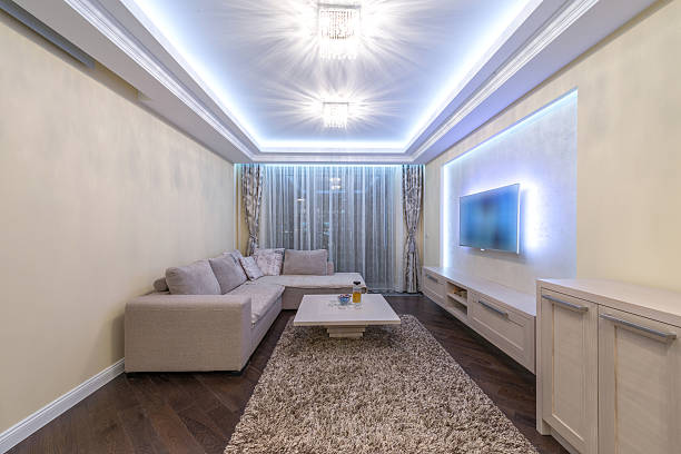 istock Modern living room with white sofa 520985612