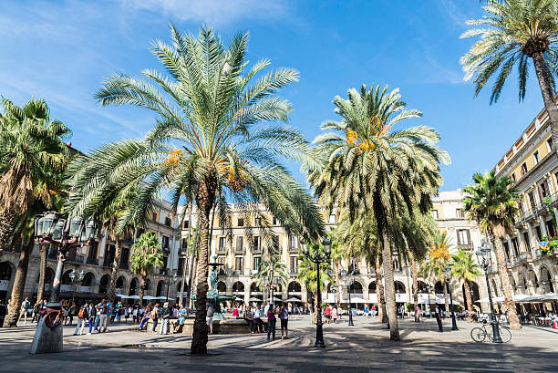 Placa Reial, Barcelona stock photo