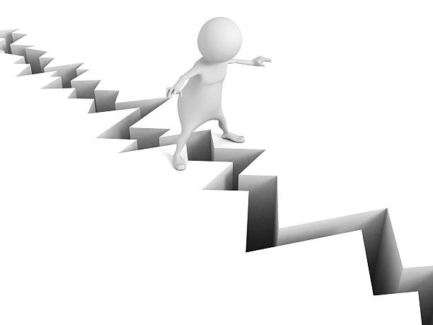 istock white 3d man stand on earthquake crack 521000265