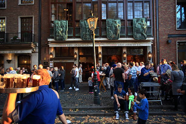 Popular brewery Uerige in Dusseldorf Altstadt stock photo