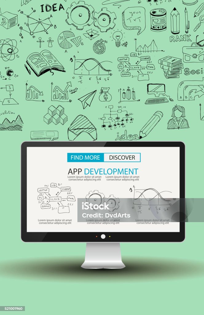 Development Background Designs App Development Concept Background With Doodle Design Style Stock ...