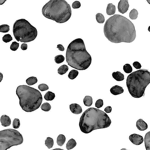 水彩イラストレーション、動物のフットプリント - dog paw print paw print点のイラスト素材／クリップアート素材／マンガ素材／アイコン素材