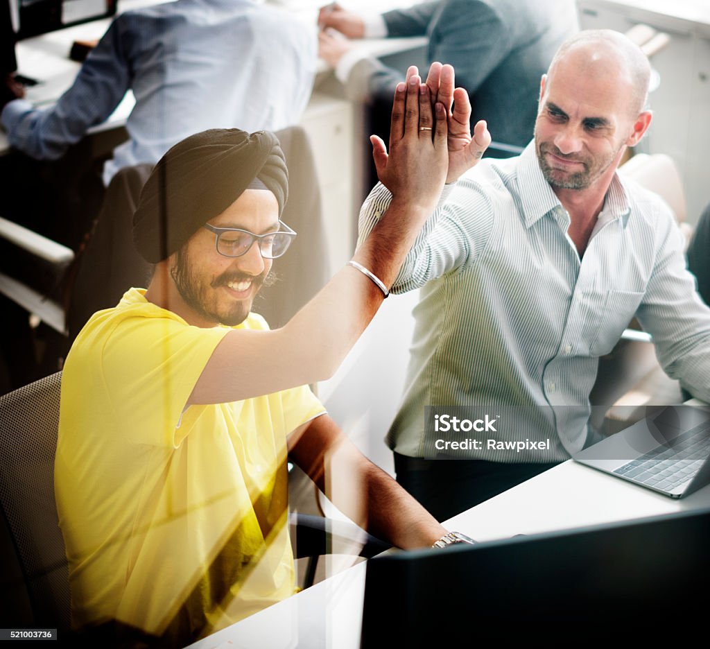 Collagues Coworker Teamwork Success Mission Concept Computer Programmer Stock Photo