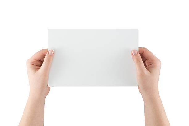 istock Woman Holding Blank Paper (Clipping path) 521004057