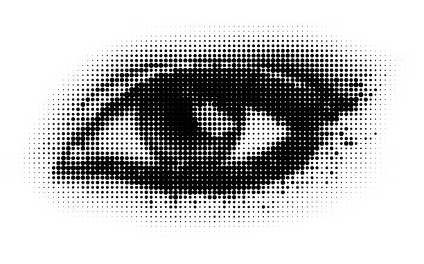 dots eye human dots eye. eps8 vector illustration. rasterized stock illustrations