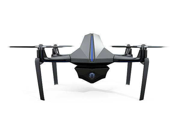 istock Front view of surveillance drone isolated on white background 521004886