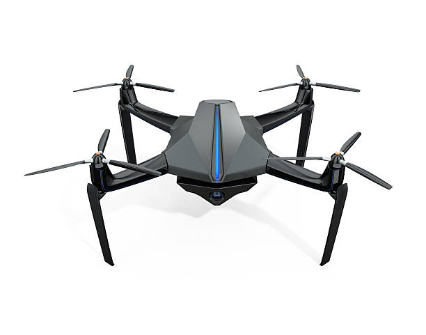 istock Front view of surveillance drone isolated on white background 521004898