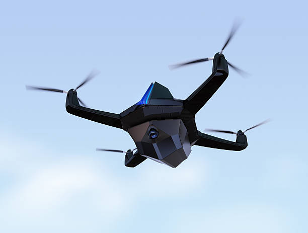 istock Surveillance drone flying in the sky 521004914