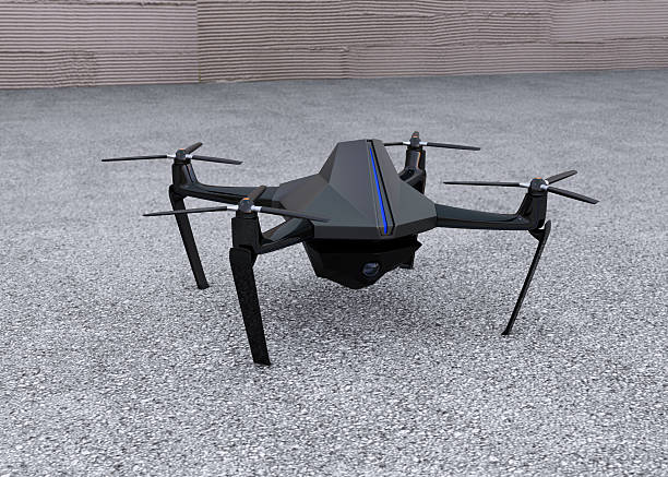 istock Surveillance drone on the concrete ground waiting for take off 521005004
