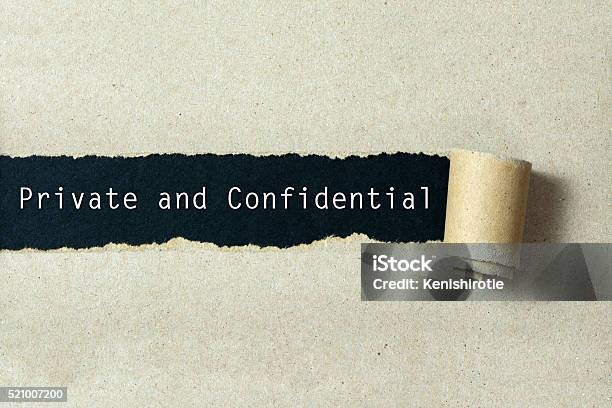 Private And Confidential Stock Photo - Download Image Now - Privacy, Confidential - Single Word, Mystery