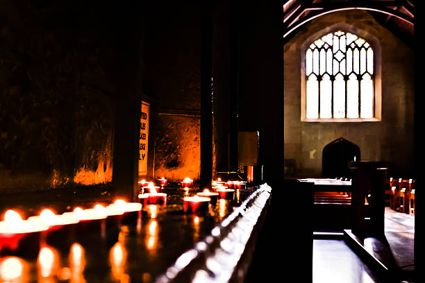 istock Darkroom with flashing candles 521009822