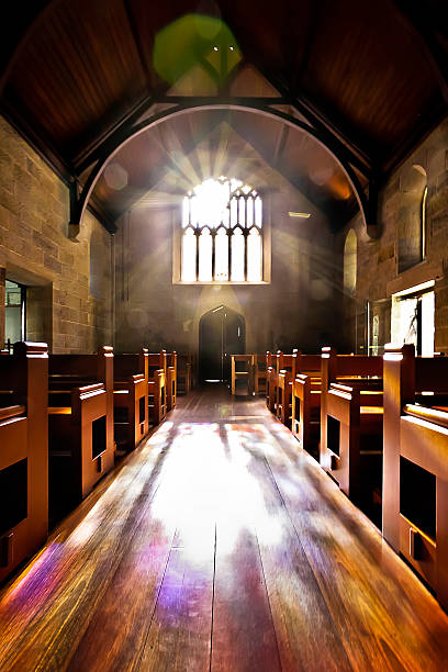 istock Darkroom like a castle or church illuminated 521010420