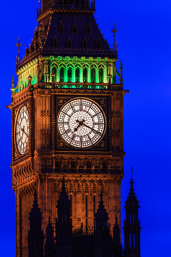 Big Ben at night close up, Westminster, London, UK