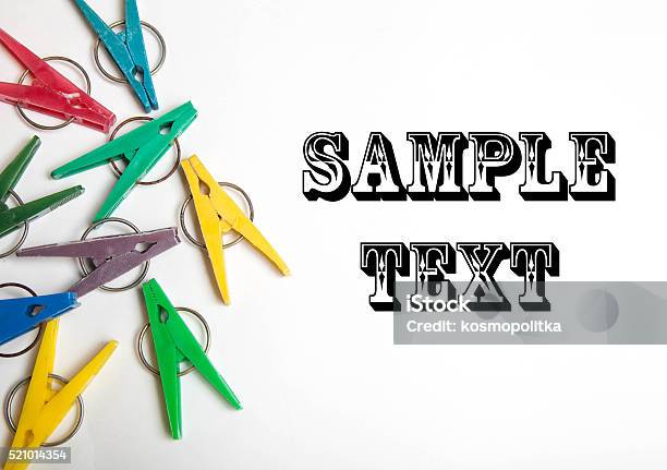 Background With Colored Clothespins Stock Photo - Download Image Now - Backgrounds, Border - Frame, Clip - Office Supply