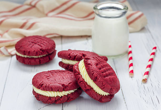 istock Red velvet sandwich cookies 521015060