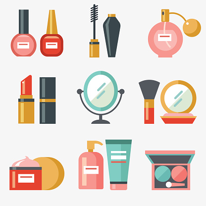Cosmetic icons, flat design