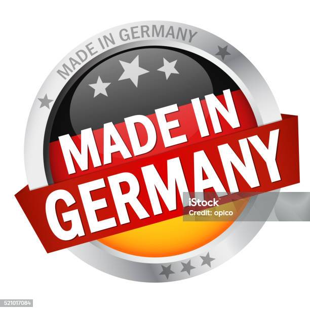 Button With Banner Made In Germany Stock Illustration - Download Image Now - Badge, Banner - Sign, Business