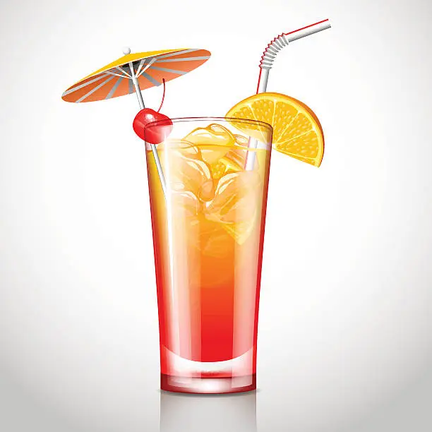 Vector illustration of sex on the beach cocktail