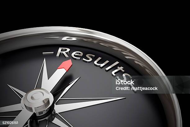 Compass Direction Pointing Towards Results Stock Photo - Download Image Now - Arrow Symbol, Business, Compass Rose