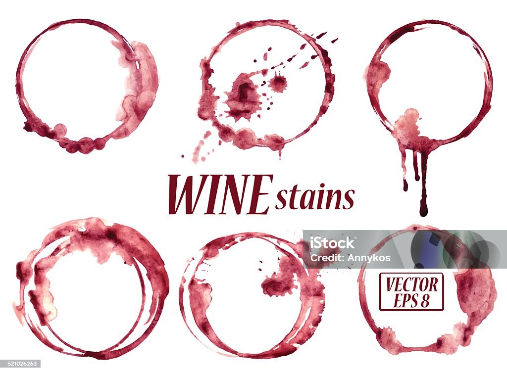 Aquarelle icônes vin aux taches - clipart vectoriel de Vin libre de droits