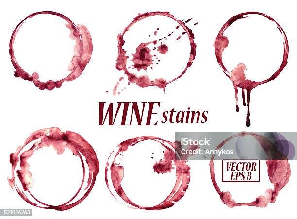 Watercolor Wine Stains Icons Stock Illustration - Download Image Now - Wine, Stained, Watercolor Painting