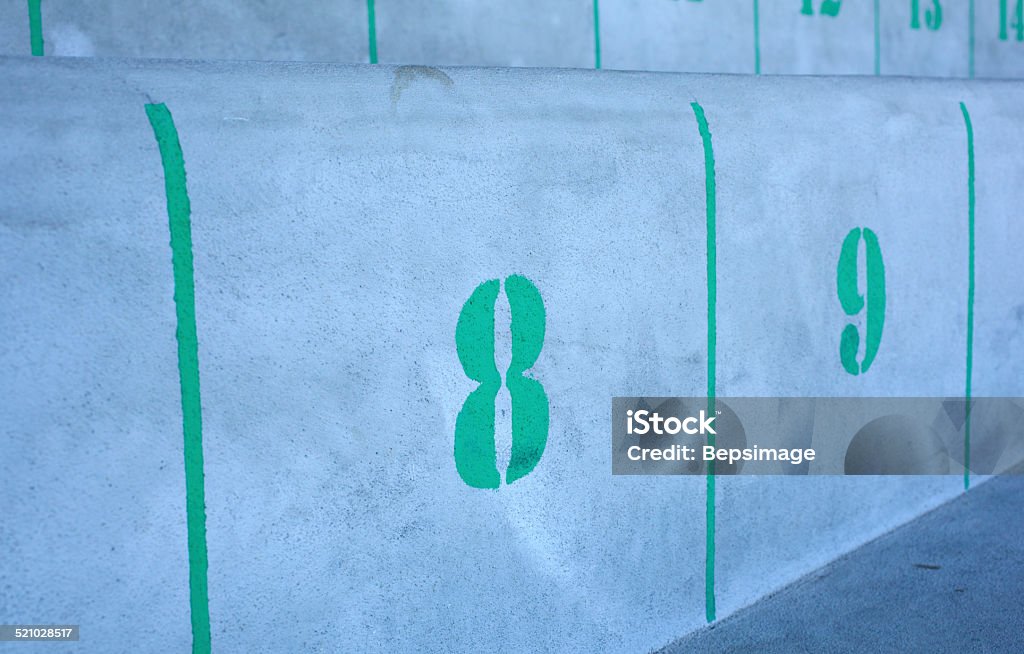 Number eight, nine and ten Green Number eight, nine and ten on gray Arranging Stock Photo